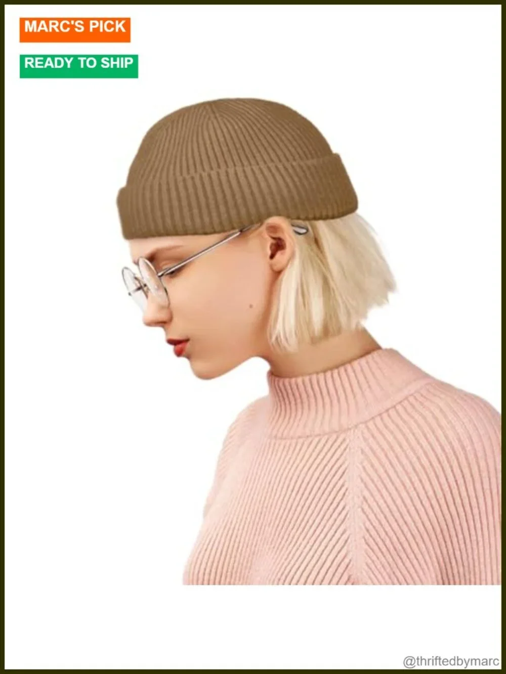 Short Wool Fisherman Beanie Hat Skull Cap
